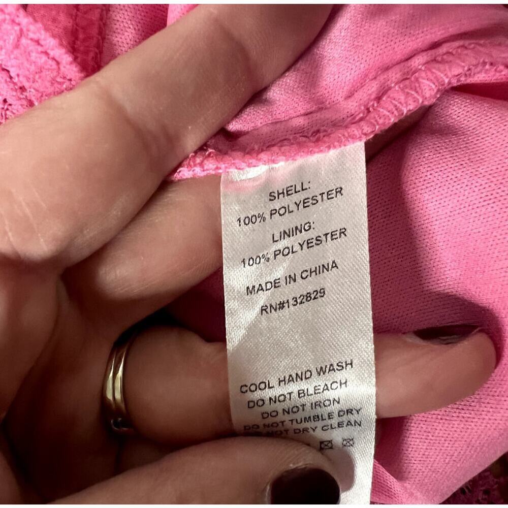 Superdown Pink Vita Open Back Mini Dress Size Small Lace Crochet Cocktail Event - Picture 8 of 12